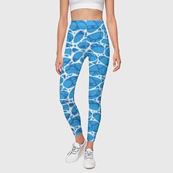 Леггинсы женские Волновая рябь на поверхности воды паттерн, цвет: 3D-принт — фото 2
