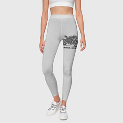 Леггинсы женские Ninja light grey background of sport bike, цвет: 3D-принт — фото 2