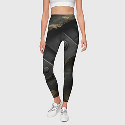 Леггинсы женские Порванная камуфляжная ткань с металлом, цвет: 3D-принт — фото 2