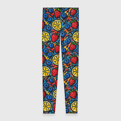 Женские легинсы Ягоды и фрукты паттерн