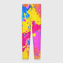 Леггинсы женские Яркие пятна акриловой краски на стене, цвет: 3D-принт