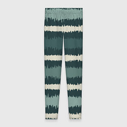 Леггинсы женские Полосы зигзагообразные зеленые, цвет: 3D-принт