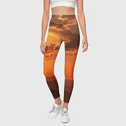 Леггинсы женские Закат на перевале актопрак, цвет: 3D-принт — фото 2