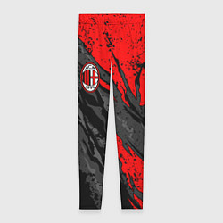 Леггинсы женские Фк Милан - черный и красный, цвет: 3D-принт