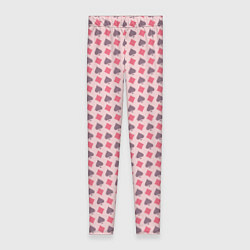 Леггинсы женские Паттерн бубны и пики розовый, цвет: 3D-принт