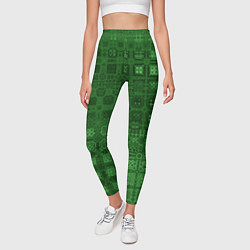 Леггинсы женские Текстура изумрудное мерцание, цвет: 3D-принт — фото 2