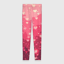 Женские легинсы Розовый с сердечками паттерн