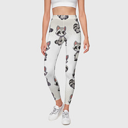 Леггинсы женские Много енотов, цвет: 3D-принт — фото 2