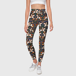 Леггинсы женские Новогодние коты всадники на лошади, цвет: 3D-принт — фото 2