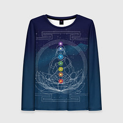 Женский лонгслив Йога мандала - энергетические зоны