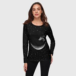 Лонгслив женский Астронавт байкер, цвет: 3D-принт — фото 2