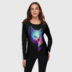 Лонгслив женский Кот с мороженым, цвет: 3D-принт — фото 2