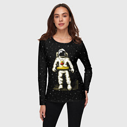 Лонгслив женский Космонавт с уточкой, цвет: 3D-принт — фото 2