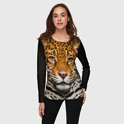 Лонгслив женский Взгляд ягуара, цвет: 3D-принт — фото 2