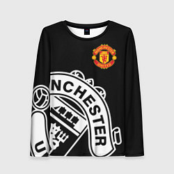 Лонгслив женский Man United: Black Collection, цвет: 3D-принт