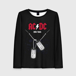 Лонгслив женский AC/DC: Dog Tags, цвет: 3D-принт