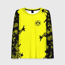 Лонгслив женский FC Borussia Dortmund: Yellow Original, цвет: 3D-принт