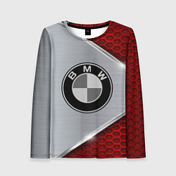 Лонгслив женский BMW: Red Metallic, цвет: 3D-принт