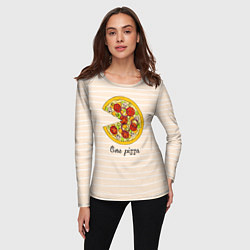 Лонгслив женский One Love - One pizza, цвет: 3D-принт — фото 2