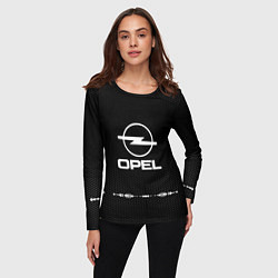 Лонгслив женский Opel: Black Abstract, цвет: 3D-принт — фото 2