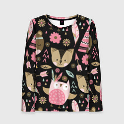 Женский лонгслив Лесные друзья