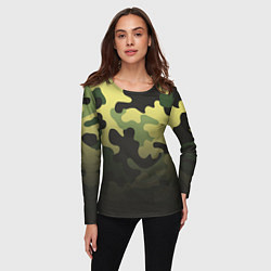 Лонгслив женский Военный камуфляж, цвет: 3D-принт — фото 2