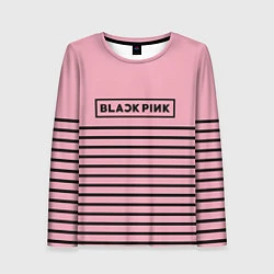 Лонгслив женский Black Pink: Black Stripes, цвет: 3D-принт