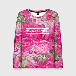 Женский лонгслив Black Pink: Abstract Flowers