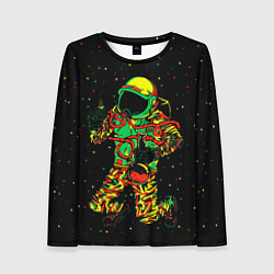 Лонгслив женский Космонавт с кальяном, цвет: 3D-принт