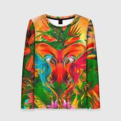 Лонгслив женский Яркие тропики, цвет: 3D-принт