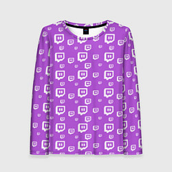 Лонгслив женский Twitch: Violet Pattern, цвет: 3D-принт