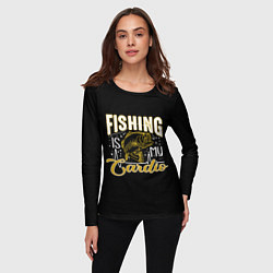 Лонгслив женский Fishing is my Cardio, цвет: 3D-принт — фото 2