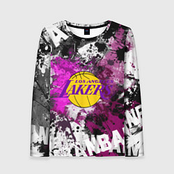 Лонгслив женский Лос-Анджелес Лейкерс, Los Angeles Lakers, цвет: 3D-принт