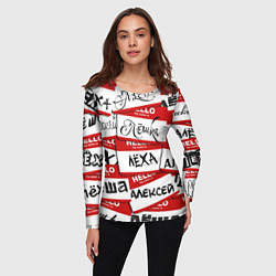 Лонгслив женский Hello, my name is, цвет: 3D-принт — фото 2