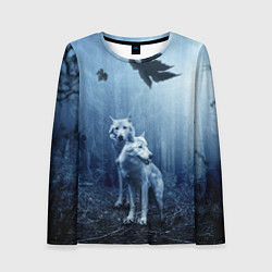 Лонгслив женский Волки в тёмном лесу, цвет: 3D-принт
