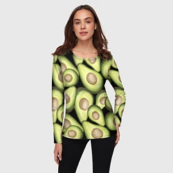 Лонгслив женский Avocado background, цвет: 3D-принт — фото 2