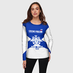 Лонгслив женский Военно - морской флот, цвет: 3D-принт — фото 2