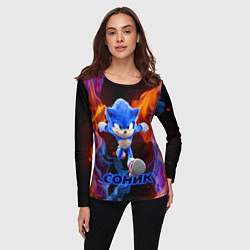 Лонгслив женский SONIC, цвет: 3D-принт — фото 2