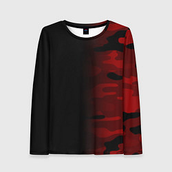 Лонгслив женский RED BLACK MILITARY CAMO, цвет: 3D-принт