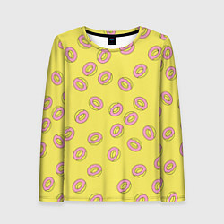 Лонгслив женский Пончики Донатс, цвет: 3D-принт