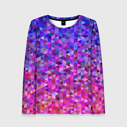 Лонгслив женский Треугольники мозаика пиксели, цвет: 3D-принт
