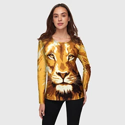 Лонгслив женский Взгляд льва, цвет: 3D-принт — фото 2