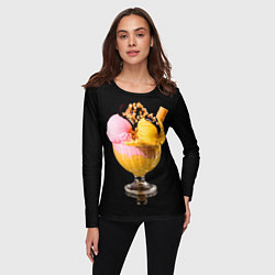 Лонгслив женский Мороженое, цвет: 3D-принт — фото 2