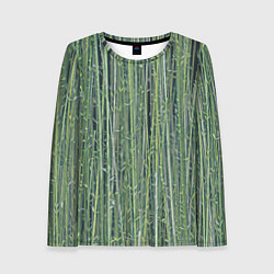 Лонгслив женский Зеленый бамбук, цвет: 3D-принт