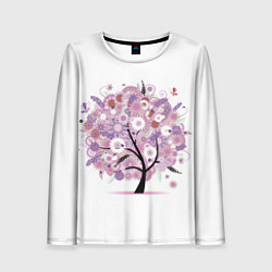 Лонгслив женский Цветочное Дерево, цвет: 3D-принт