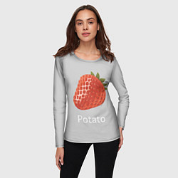 Лонгслив женский Strawberry potatoes, цвет: 3D-принт — фото 2
