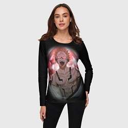 Лонгслив женский МАГИЧЕСКАЯ БИТВА SUKUNA, цвет: 3D-принт — фото 2