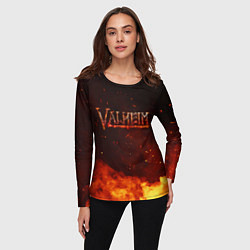 Лонгслив женский Valheim огненный лого, цвет: 3D-принт — фото 2