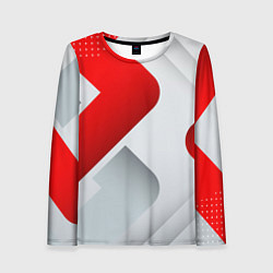Лонгслив женский 3D SPORT STYLE RED WHITE, цвет: 3D-принт