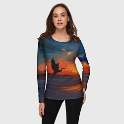 Лонгслив женский Прибрежный закат, цвет: 3D-принт — фото 2